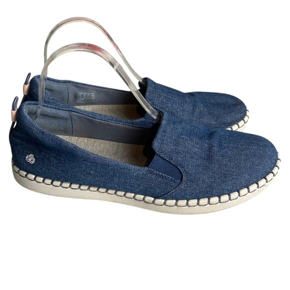 Cloudsteppers by Clarks Shoes - Clarks Women's Size 10 Cloudsteppers Step Glow Slip Chambray Denim Blue Casual